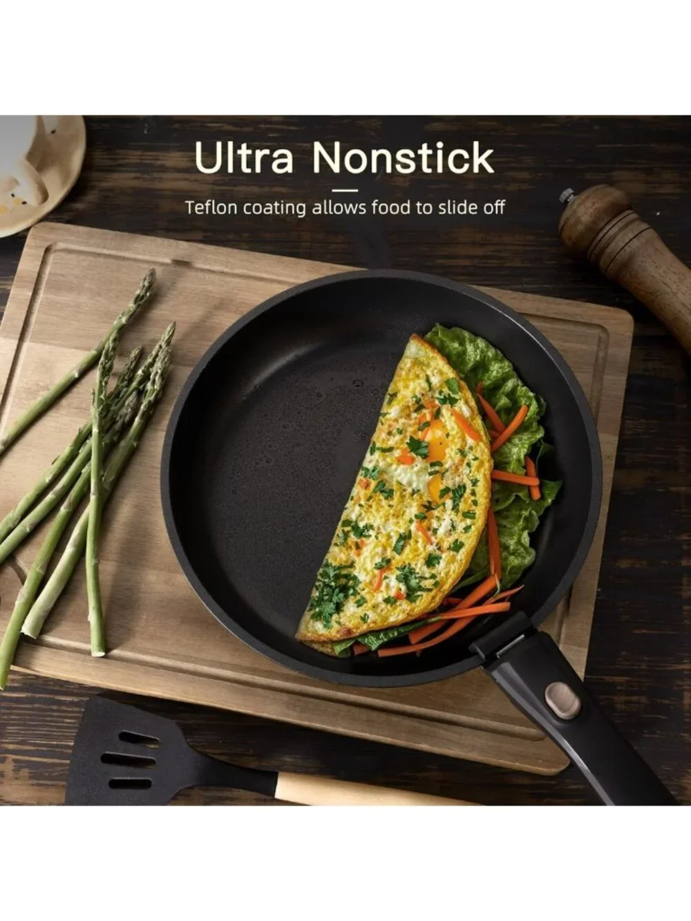 21-Piece Non-Stick Ceramic Cookware Set, Detachable Handle, Oven Safe, Induction